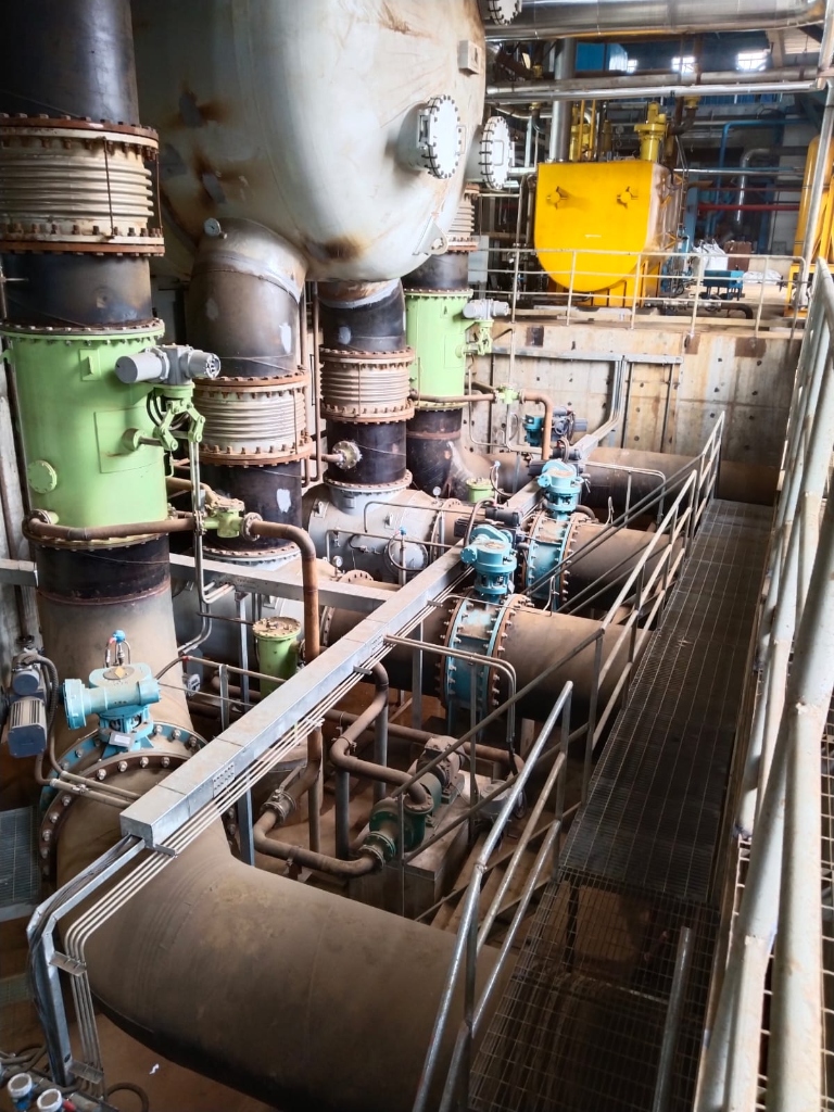 Complex Industrial Piping Interior